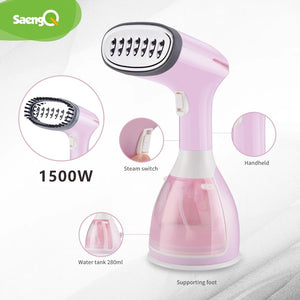 saengQ Handheld Garment Steamer 1500W Household Fabric Steam Iron 280ml Mini Portable Vertical Fast-Heat For Clothes Ironing