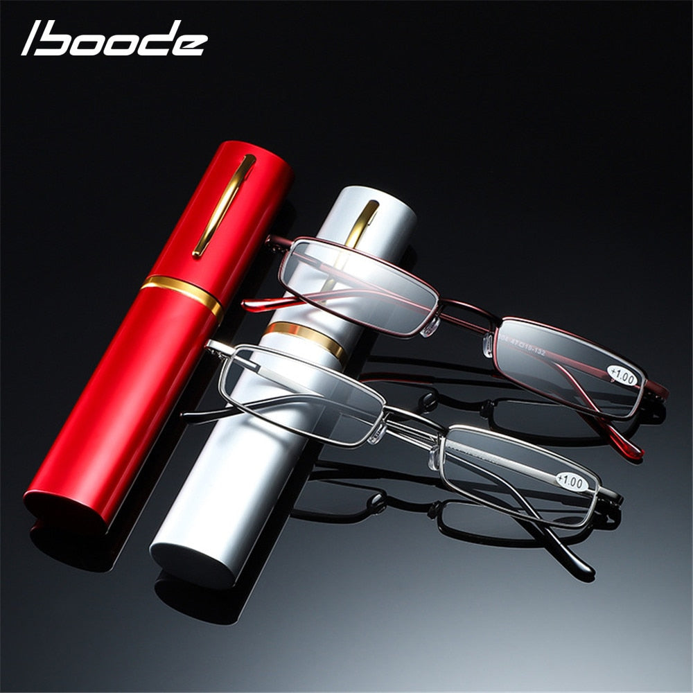 Unisex Reading Glasses Men Women Ultra-light Portable Anti-fatigue  Presbyopia Eyeglass With Case Diopter Eyewear +1.0 1.5 2.0