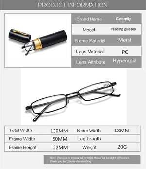 Unisex Reading Glasses Men Women Ultra-light Portable Anti-fatigue  Presbyopia Eyeglass With Case Diopter Eyewear +1.0 1.5 2.0