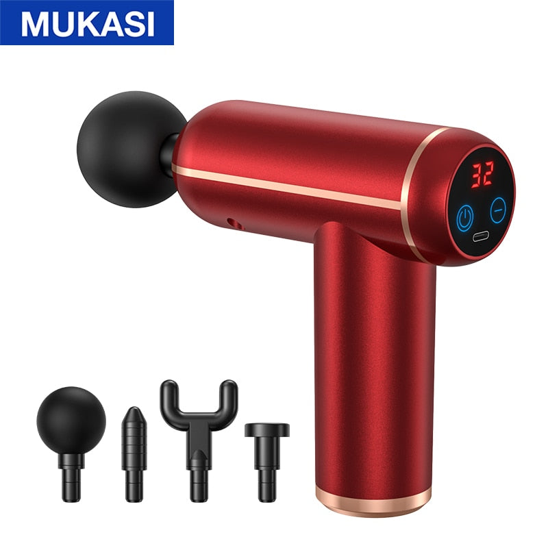 MUKASI Massage Gun Portable Percussion Pistol Massager For Body Neck Deep Tissue Muscle Relaxation Gout Pain Relief Fitness