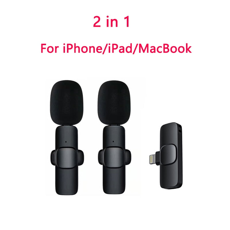 New Wireless Lavalier Microphone Portable Audio Video Recording Mini Mic for iPhone Android Live Broadcast Gaming Phone Mic