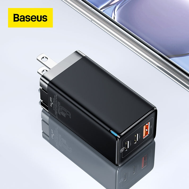 Baseus 65W GaN Charger Quick Charge 4.0 3.0 Type C PD USB Charger with QC 4.0 3.0 Portable Fast Charger For Laptop iPhone 14 13