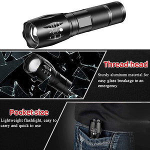 Powerful T6 LED Flashlight Super Bright Aluminum Alloy Portable Torch USB Rechargeable Outdoor Camping Tactical Flash Light