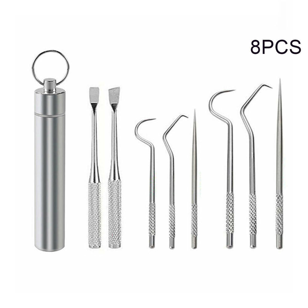 1 Set Toothpick Set Metal Stainless Steel Oral Cleaning Tooth Flossing Portable Toothpick Floss Teeth Cleaner with Storage Tube